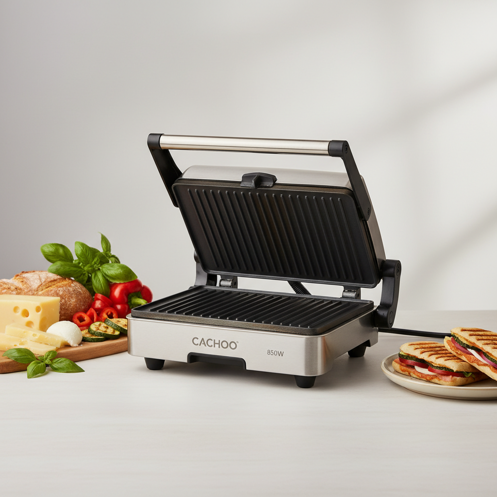 Indoor Electric Panini Grill Press | Non-Stick 850W – MIRA