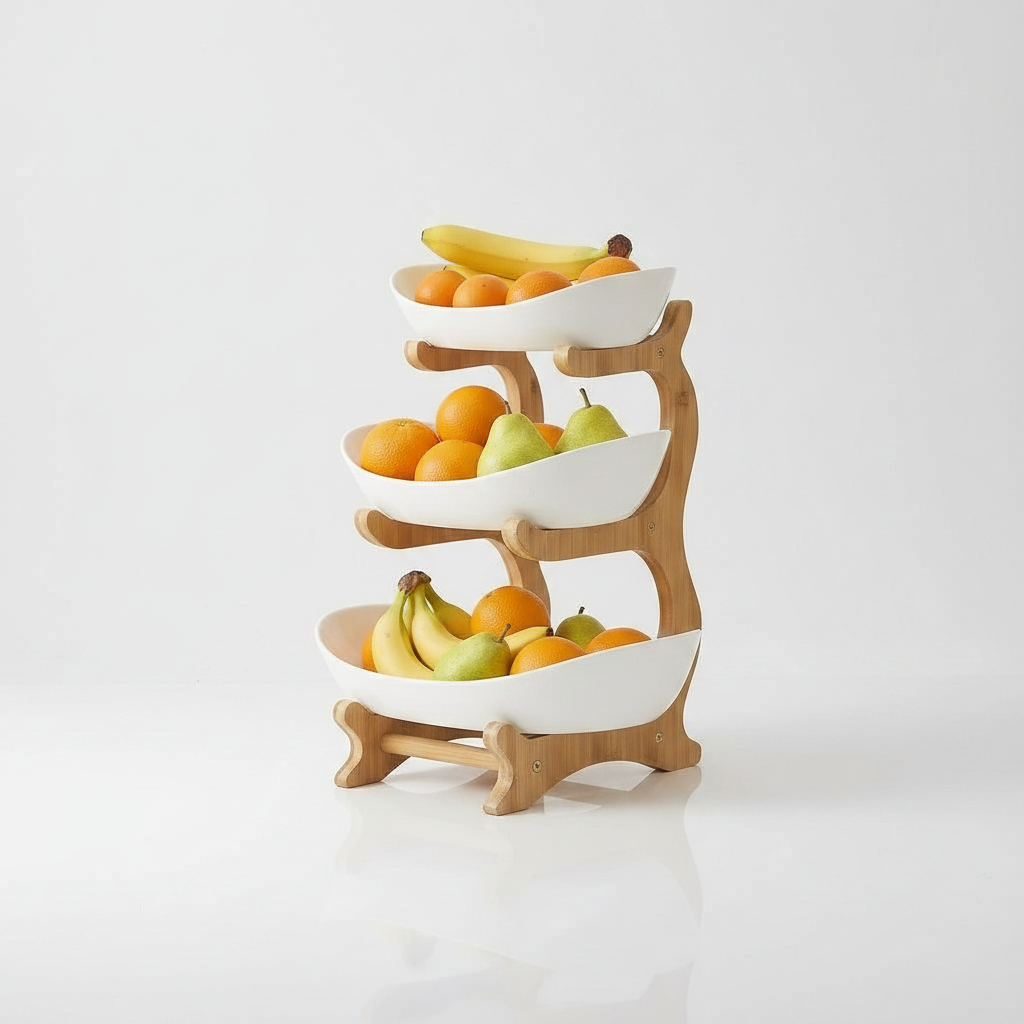 2/3-Tier Fruit Rack &amp; Snack Storage Tray