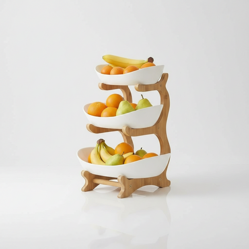2/3-Tier Fruit Rack &amp; Snack Storage Tray