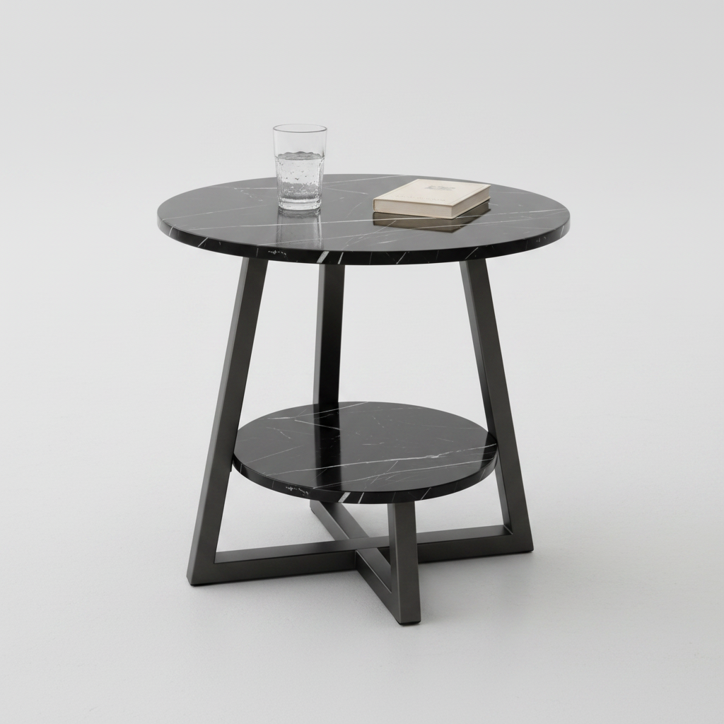 Double-Layer Compact Wooden Patio Coffee Table