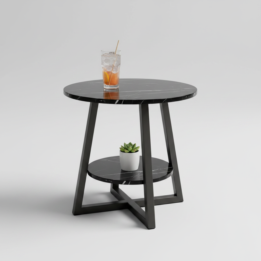 Double-Layer Compact Wooden Patio Coffee Table