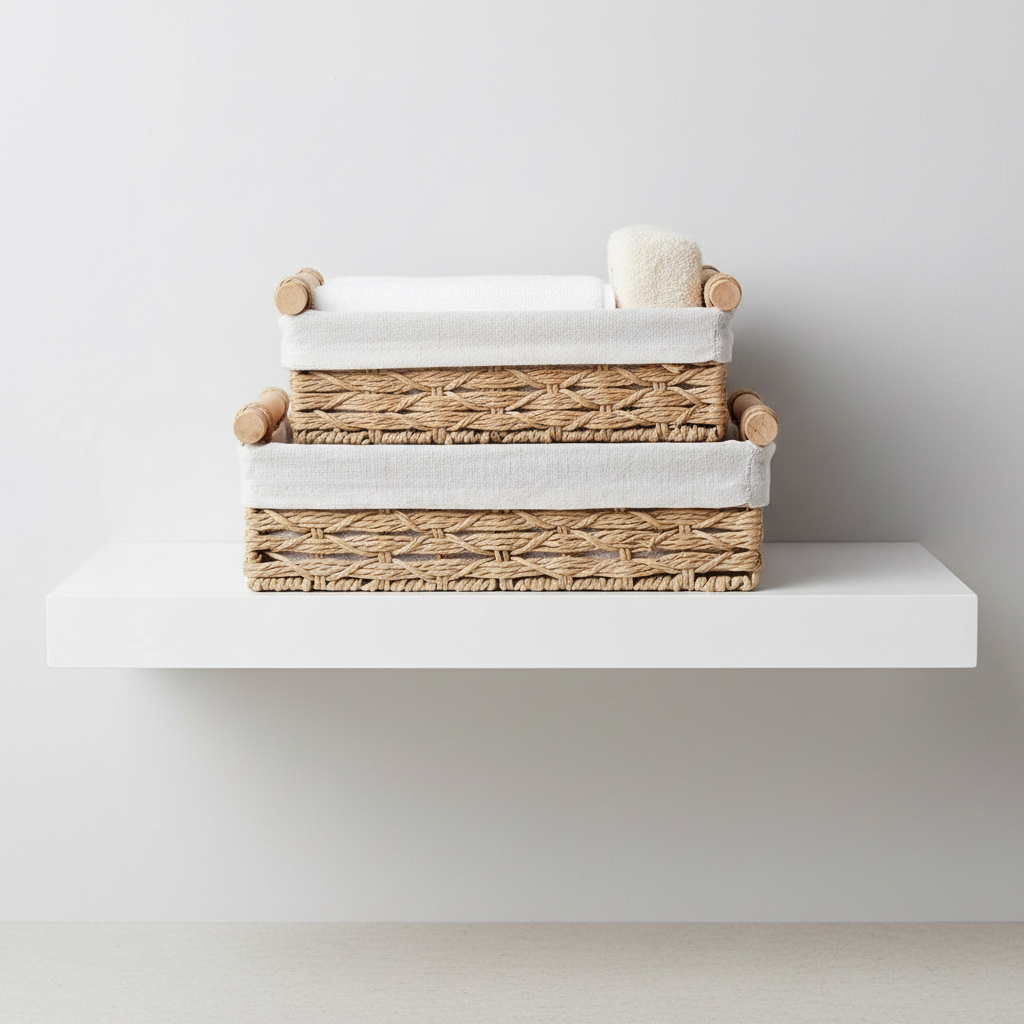 Set of 2 Wicker Storage Baskets