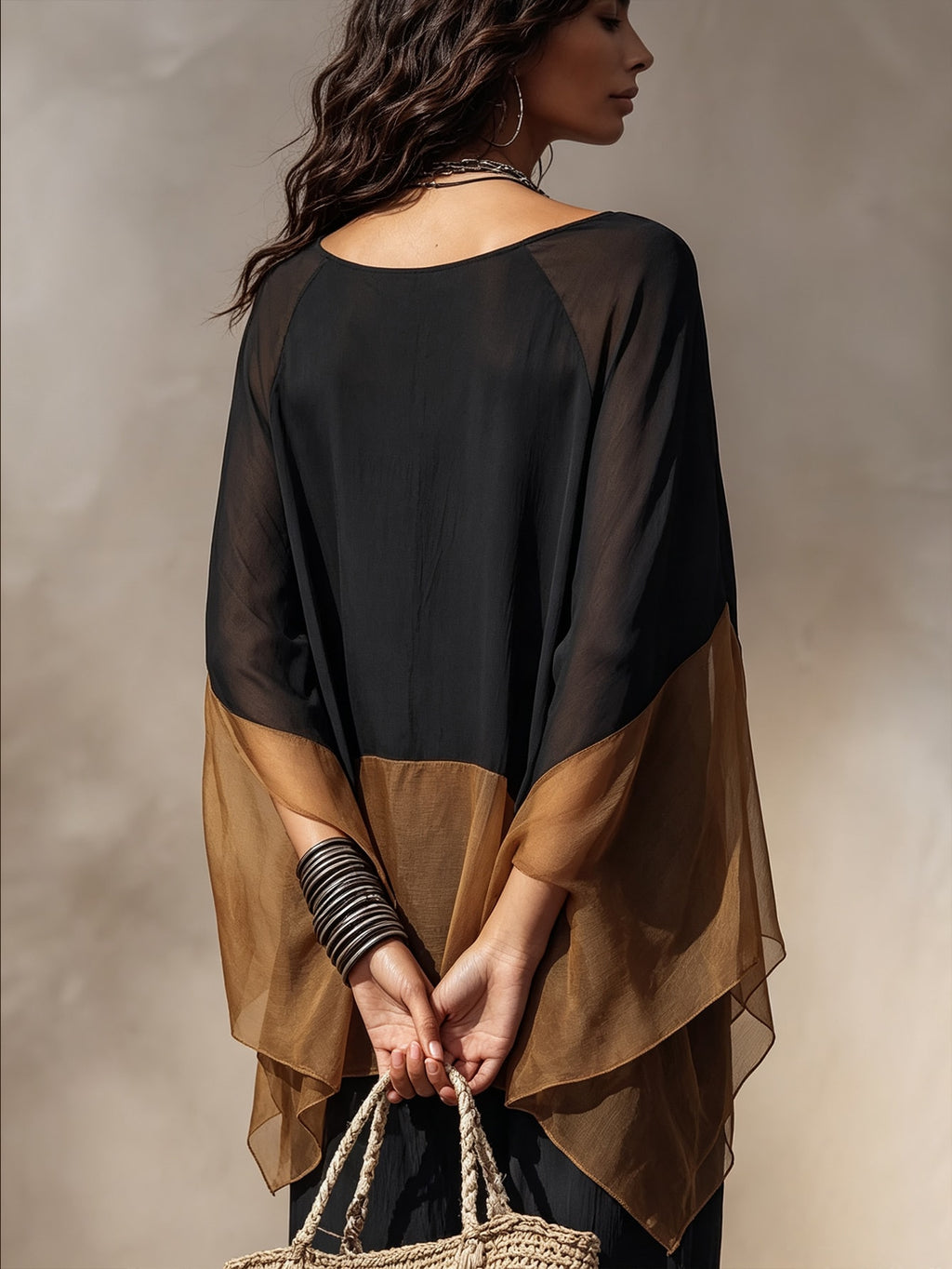Women's Colorblock Asymmetrical Hem T-Shirt | Street Style | MIRA
