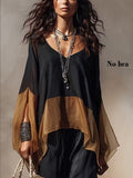 Women's Colorblock Asymmetrical Hem T-Shirt | Street Style | MIRA