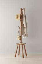 Free-Standing Coat Rack | 8 Hooks & Storage Shelf, 67.1" Hall Tree – MIRA