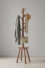 Free-Standing Coat Rack | 8 Hooks & Storage Shelf, 67.1" Hall Tree – MIRA