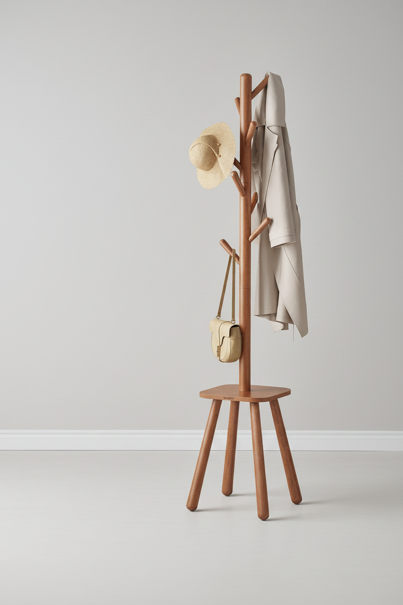 Free-Standing Coat Rack | 8 Hooks & Storage Shelf, 67.1" Hall Tree – MIRA