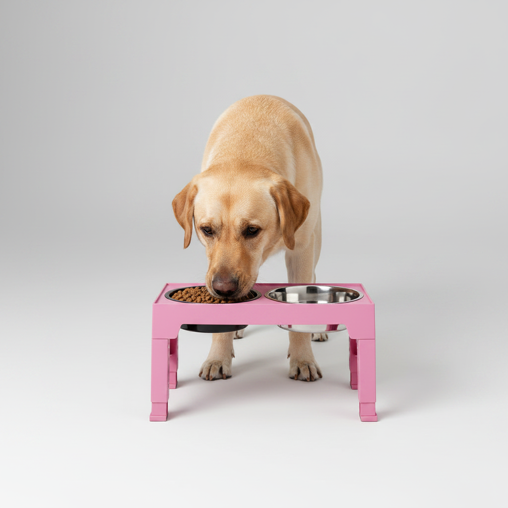 Adjustable Elevated Dog Bowl Stand | 5-Height Settings & Stainless Steel Bowls