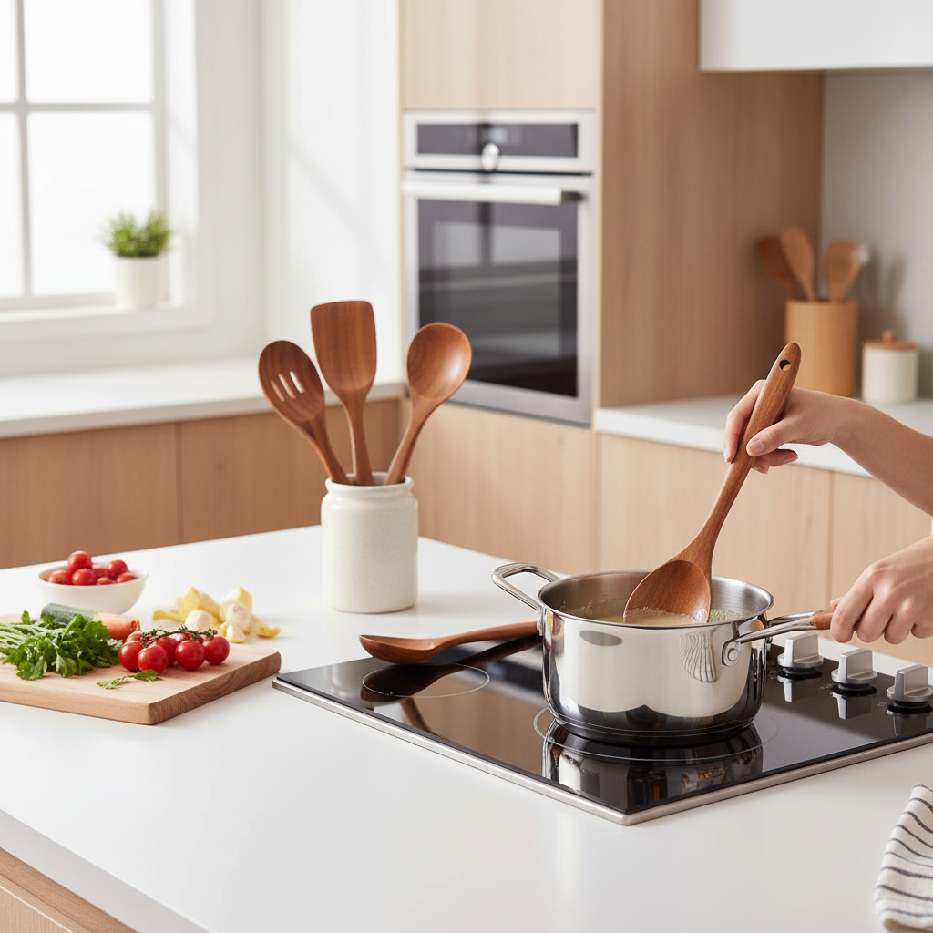 5-Piece Wooden Spoon Set with Storage Box | Kitchen Utensil Set – MIRA