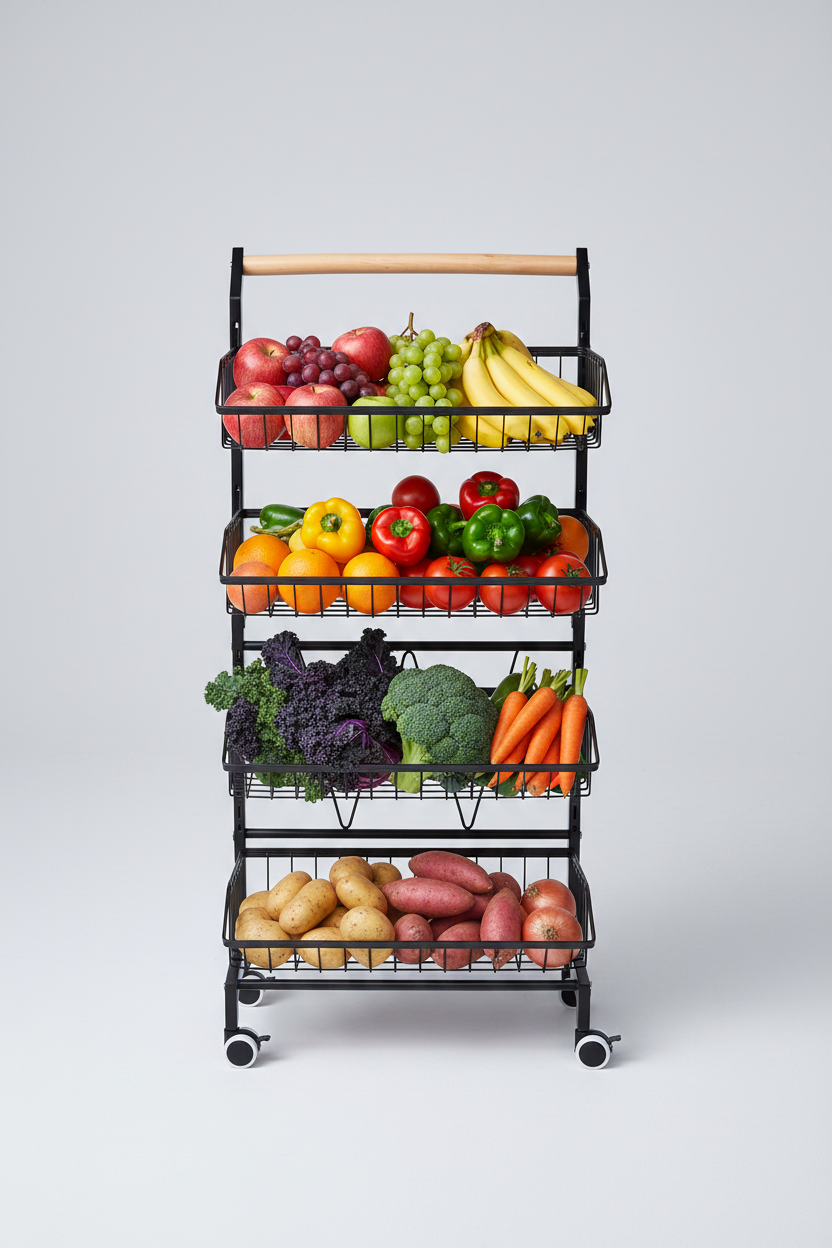 4-Tier Storage Cart with Wheels