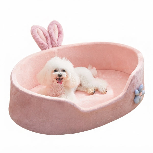Woven Linen Pet Bed – Muted Sand | Breathable & Washable