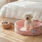 Woven Linen Pet Bed – Muted Sand | Breathable & Washable