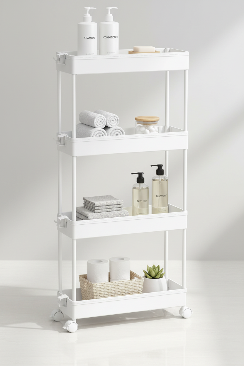 4-Tier Slim Rolling Storage Cart