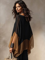 Women's Colorblock Asymmetrical Hem T-Shirt | Street Style | MIRA