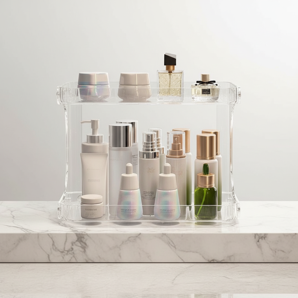 Transparent Tiered Bathroom Storage Rack