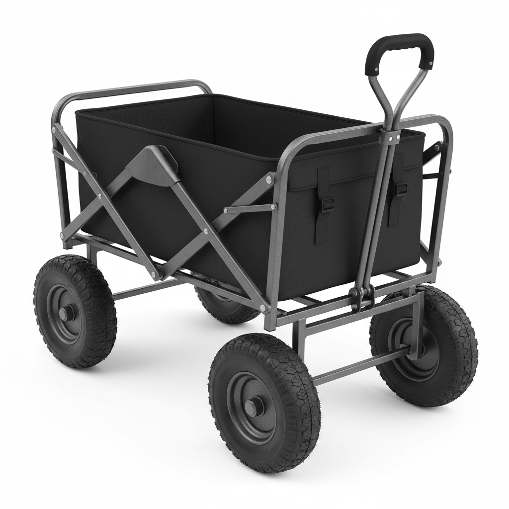 Heavy-duty folding cart - 45-degree angle view