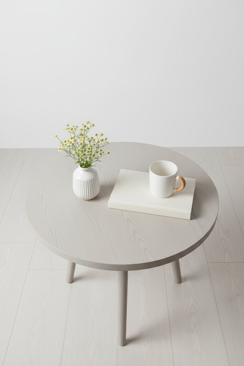 Round End Table - Top-down View Studio