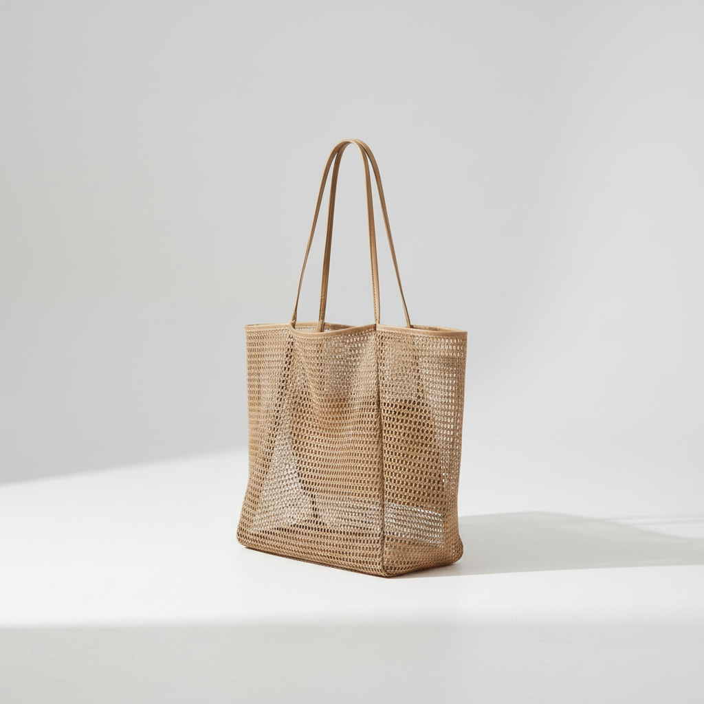 Mesh Beach Tote Bag - Side Angle