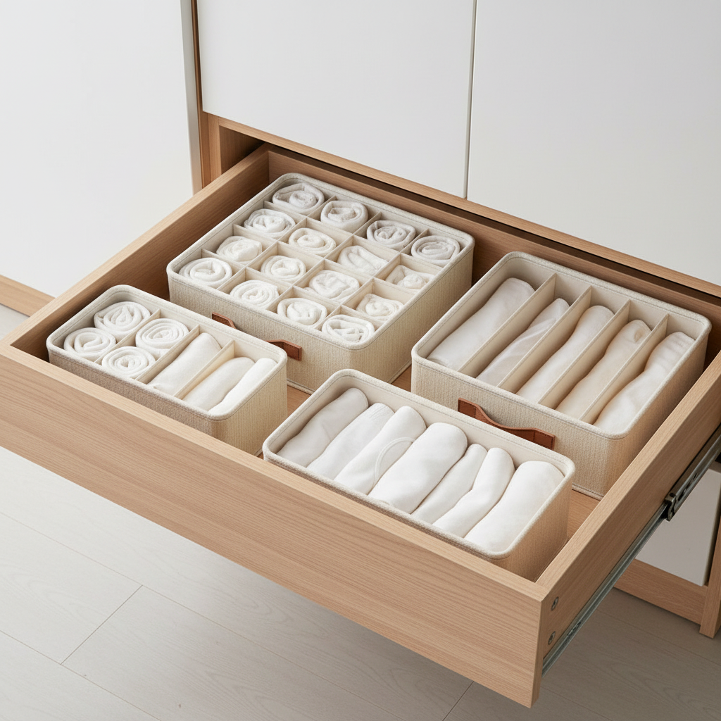 Underwear Storage Box with Dividers | Drawer Organizer for Socks & Bras – MIRA