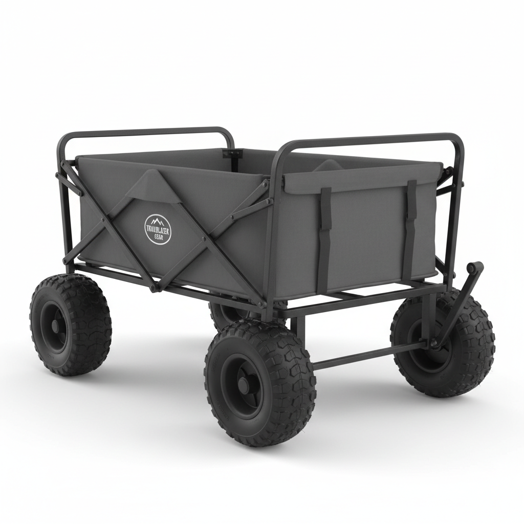 Heavy-duty folding cart - rear 3/4 angle view