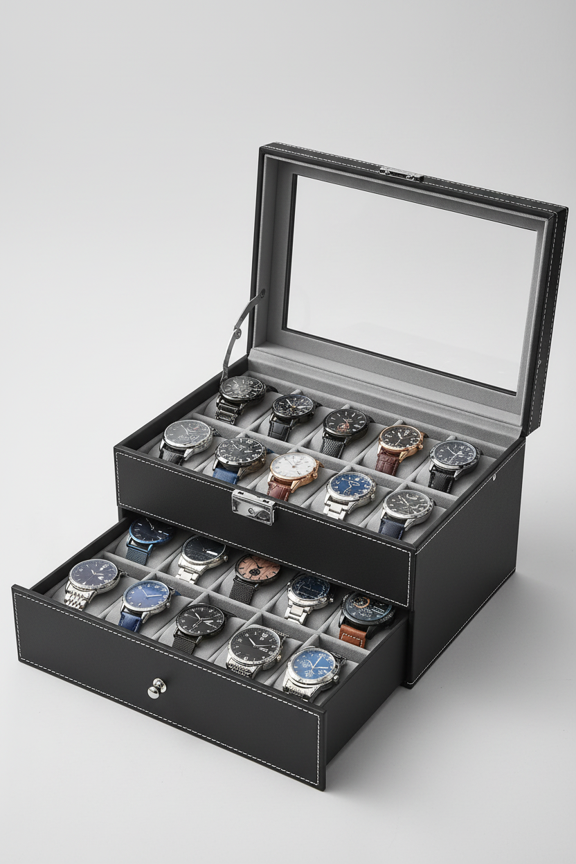 20-Slot Watch Box - Top Down Interior View