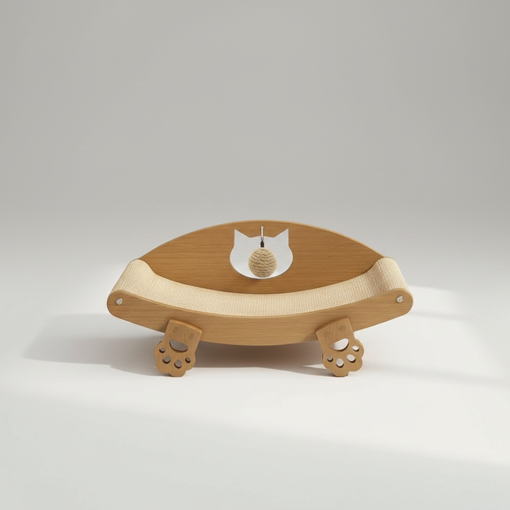 Sisal Cat Scratching Lounge Chair - Left Side View