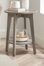 Round End Table - Lower Shelf Close-up Studio