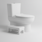 Toilet stool side angle showing U-shape design
