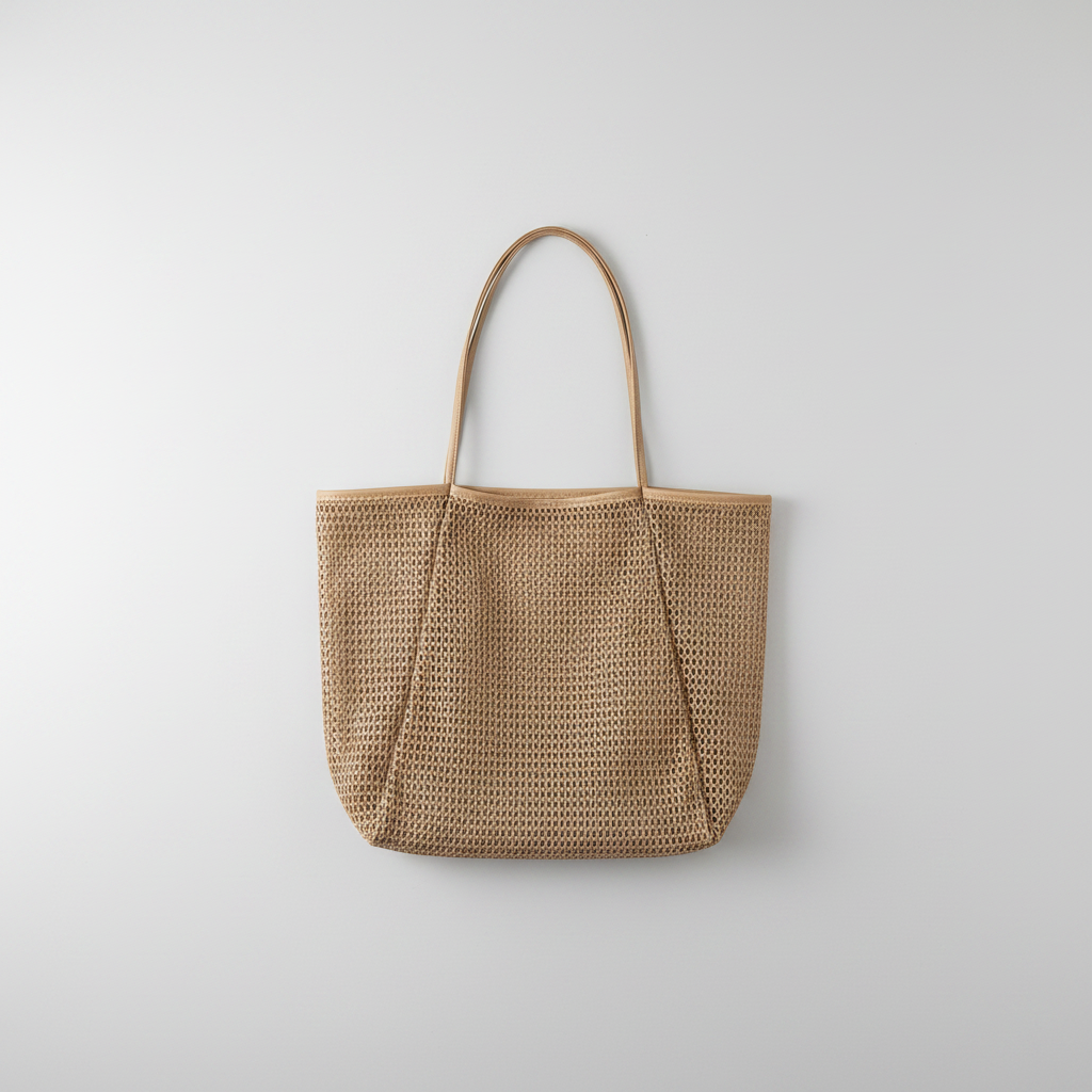 Mesh Beach Tote Bag - Flat Lay