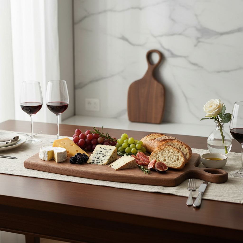 Cheese board serving scene