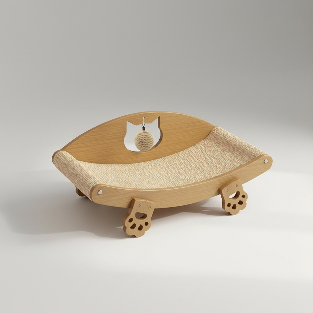 Sisal Cat Scratching Lounge Chair - Front Right 45°