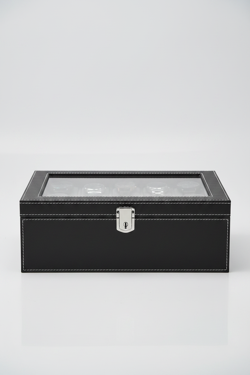 20-Slot Watch Box - Close-up Lock Detail