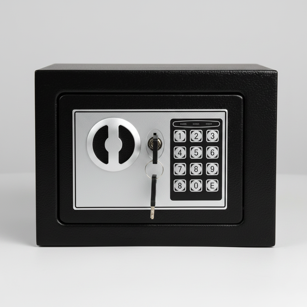 Safe box keypad close-up front view