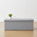 Storage ottoman bench - elevated front angle