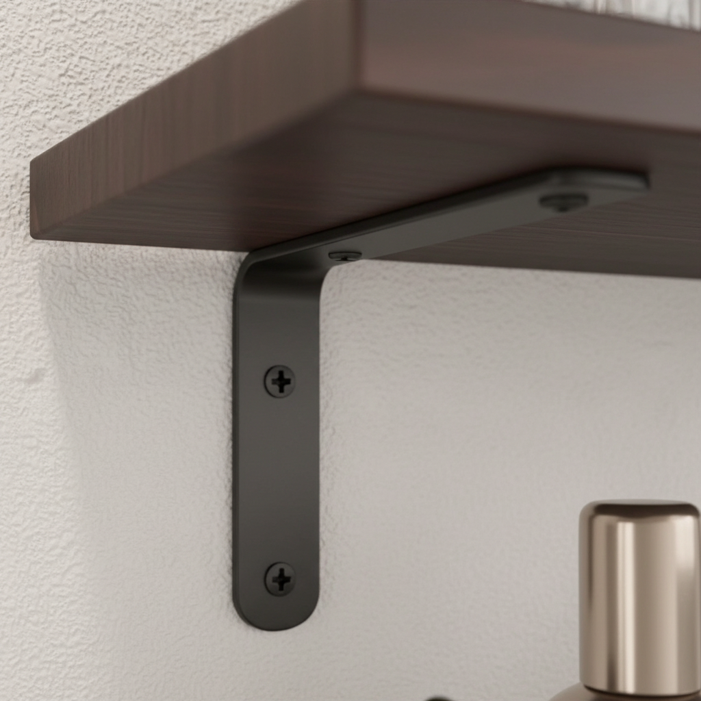 Wood and bracket close-up