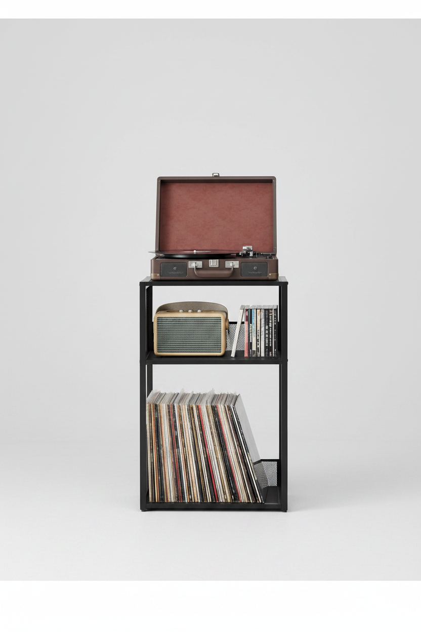 Record Player Stand - Front Full View Studio