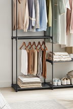 Clothes Rack - Bottom Shelf Close-up Studio