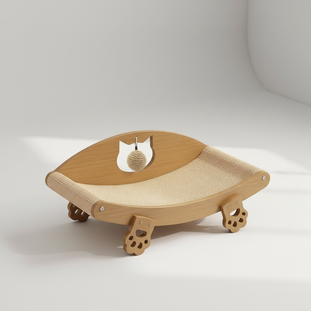 Sisal Cat Scratching Lounge Chair - Front Left 45°