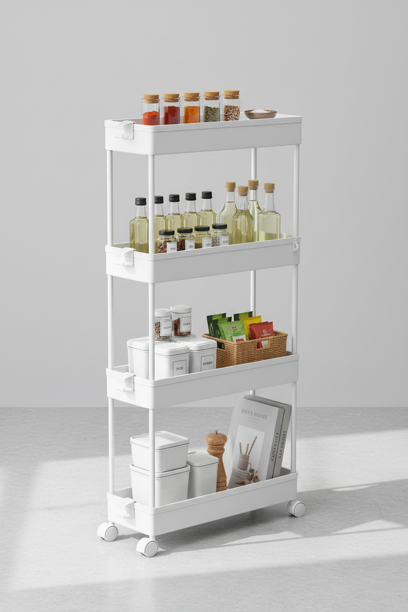 4-Tier Slim Rolling Storage Cart