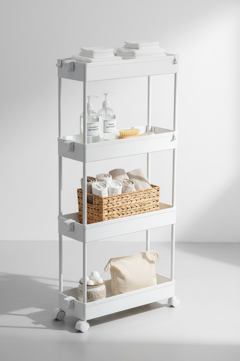 4-Tier Slim Rolling Storage Cart