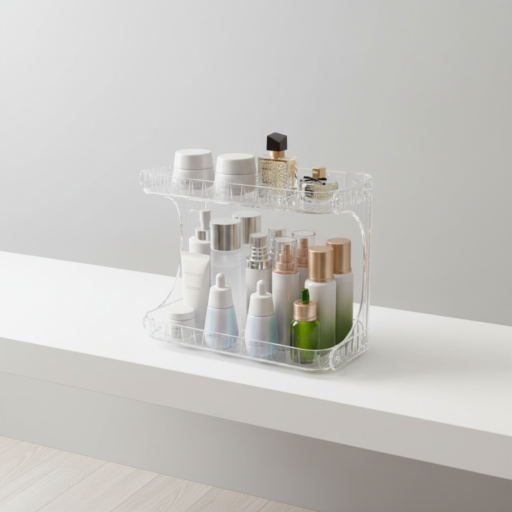 Transparent Tiered Bathroom Storage Rack