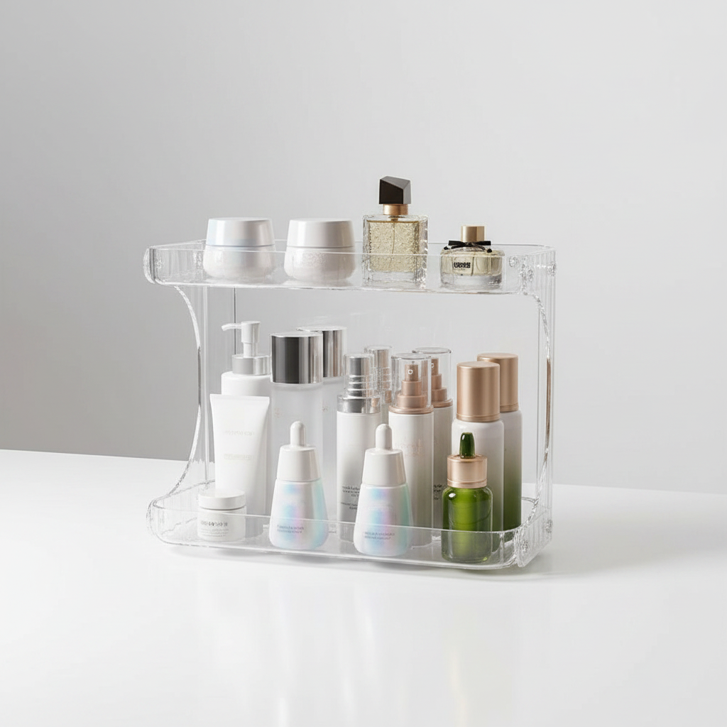 Transparent Tiered Bathroom Storage Rack