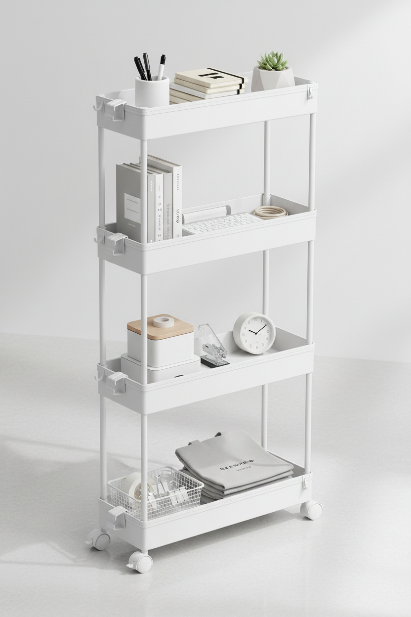 4-Tier Slim Rolling Storage Cart